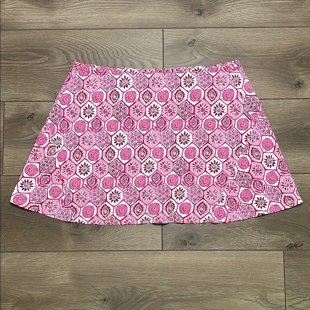 IBKUL 15” Terra‎ Print Swing Golf Skirt Skort Pink Size Large